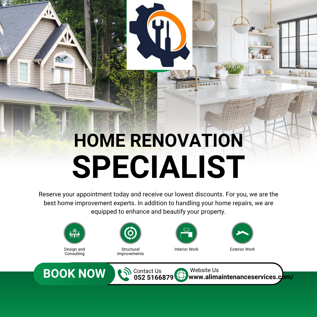 Man performing home renovation in Dubai with modern tools and materials